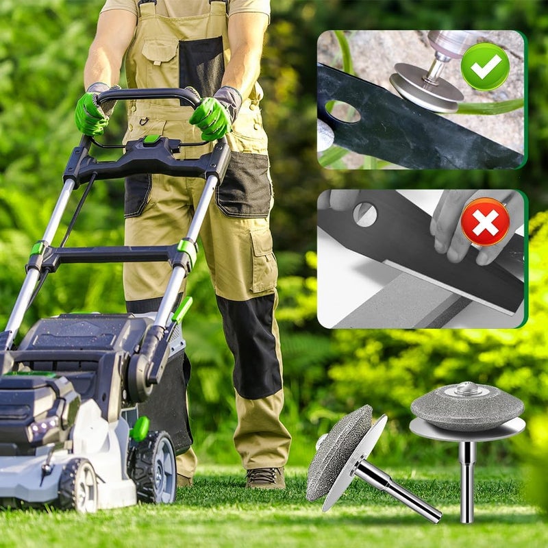 KURSTOL Diamond Lawn Mower Blade Sharpener for Any Power Hand Drill (120 Grit) - Image 3